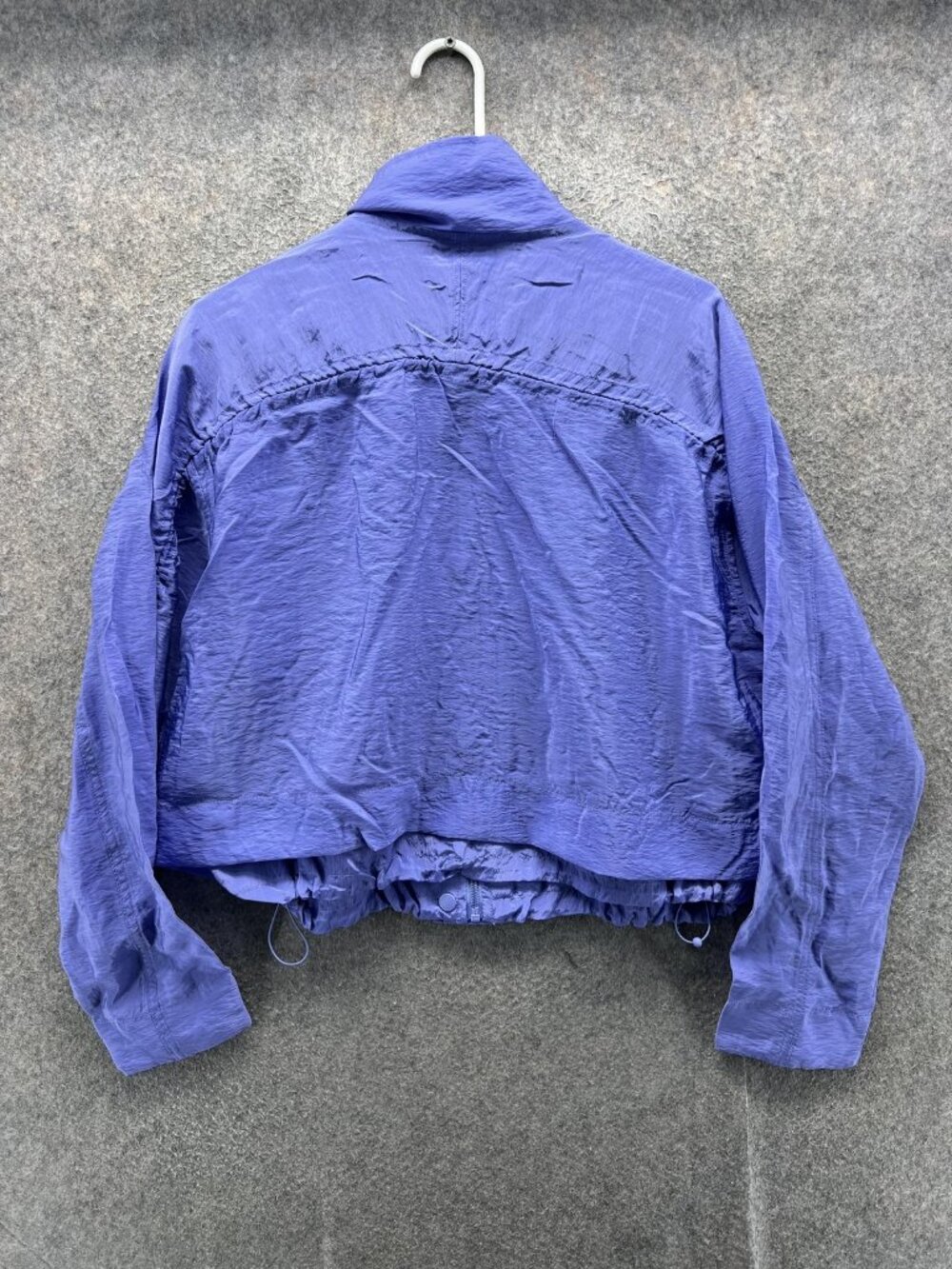 Athleta Jacket Womens Small Petite Purple Cropped Full Zip Windbreaker Arrival - Picture 9 of 11